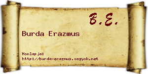 Burda Erazmus névjegykártya